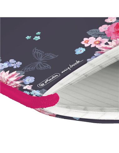 Caiet My.book flex A5, 40 file, 80 g/mp, matematica, Motiv Ladylike flowers