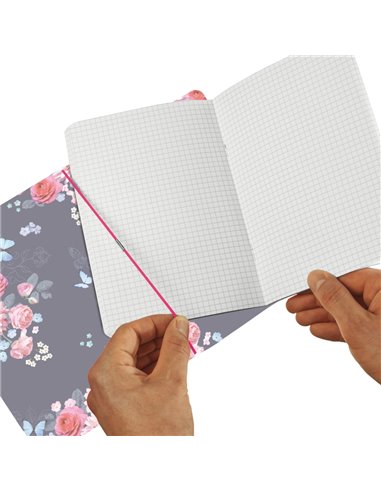 Caiet My.book flex A5, 40 file, 80 g/mp, matematica, Motiv Ladylike flowers