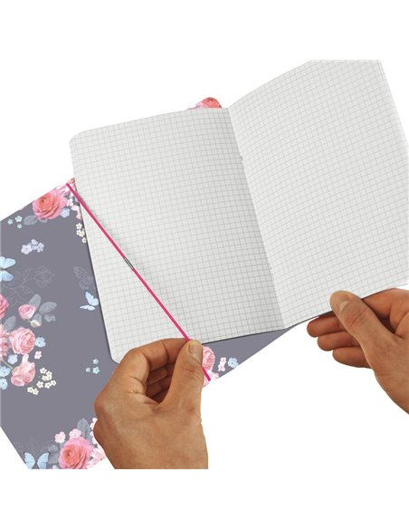 Caiet My.book flex A5, 40 file, 80 g/mp, matematica, Motiv Ladylike flowers