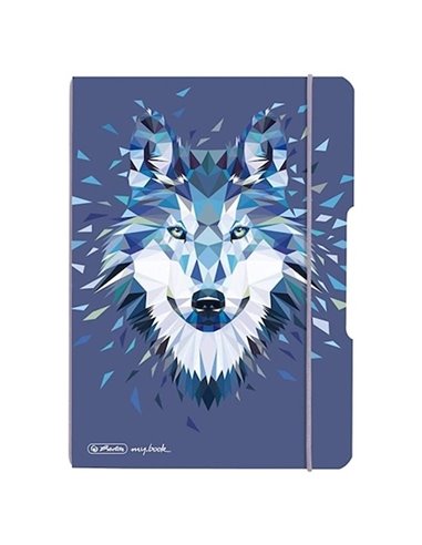 Caiet My.book flex A5, 40 file, 80 g/mp, matematica, Motiv Wild animals, Wolf