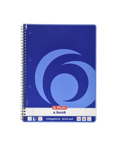 Caiet A4 cu spira Herlitz, 80 file, 70 g/mp, Dictando College, Albastru