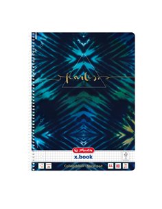 Caiet A4 cu spira Herlitz, 80 file, 80 g/mp, Matematica, Motiv new batik fearless