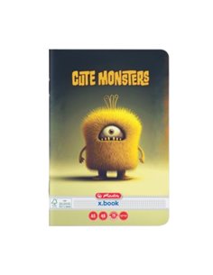 Caiet Herlitz A5, 48 file, 70g/mp,  Matematica, Motiv cute monster 2