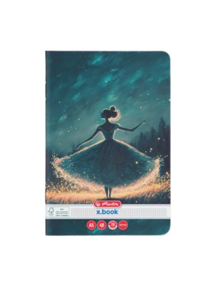 Caiet Herlitz A5, 48 file, 70g/mp,  Matematica, Motiv balerina