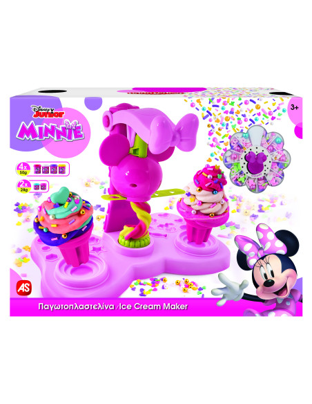VV-1045-03595,Masina De Inghetata De Plastilina Minnie Cu Decoratiuni Colorate
