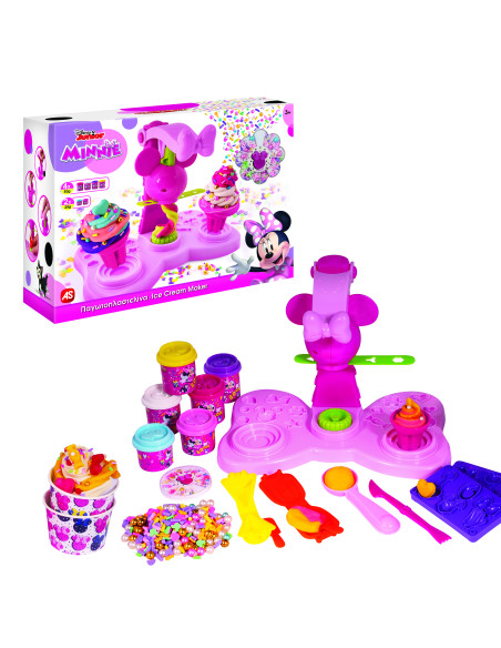 VV-1045-03595,Masina De Inghetata De Plastilina Minnie Cu Decoratiuni Colorate