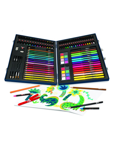 VV-1038-82052,Set De Desen Deluxe Cu 100 Accesorii Dinozaur