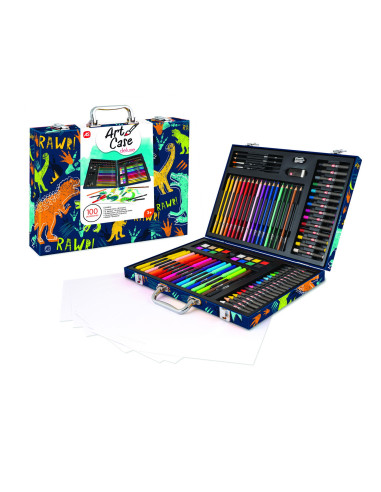 VV-1038-82052,Set De Desen Deluxe Cu 100 Accesorii Dinozaur