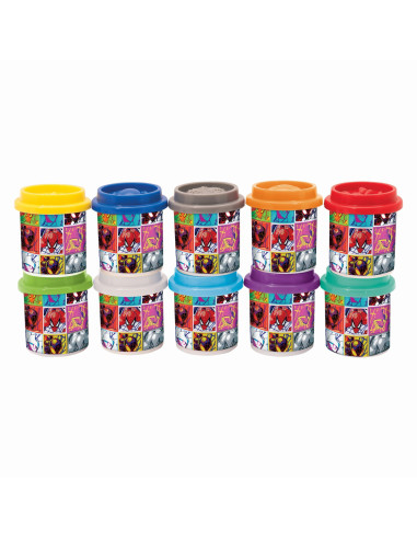 VV-1045-03611,Set 10 Borcanase De Plastilina Spiderman In Ambalaj De Carton