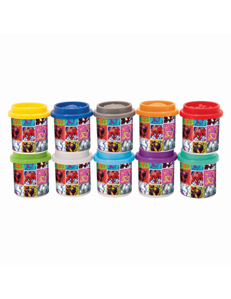 VV-1045-03611,Set 10 Borcanase De Plastilina Spiderman In Ambalaj De Carton