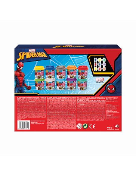 VV-1045-03611,Set 10 Borcanase De Plastilina Spiderman In Ambalaj De Carton