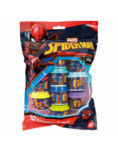 VV-1045-03599,Set 10 Borcanase De Plastilina Spiderman In Punga De Plastic
