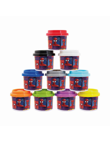 VV-1045-03599,Set 10 Borcanase De Plastilina Spiderman In Punga De Plastic