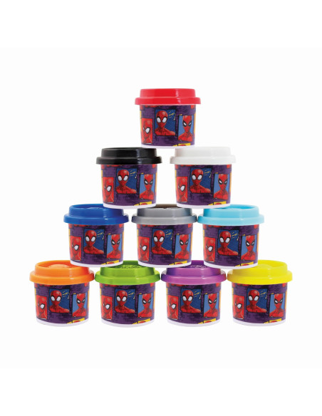 VV-1045-03599,Set 10 Borcanase De Plastilina Spiderman In Punga De Plastic
