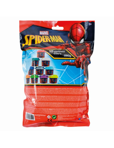 VV-1045-03599,Set 10 Borcanase De Plastilina Spiderman In Punga De Plastic