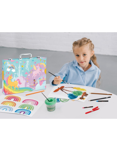 VV-1038-82051,Art Case Set De Desen Deluxe Cu 100 De Accesorii Unicorn