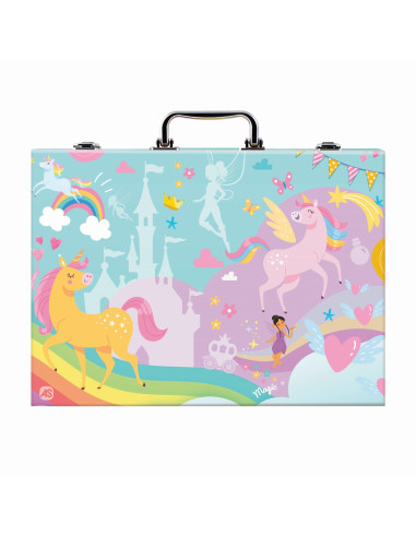 VV-1038-82051,Art Case Set De Desen Deluxe Cu 100 De Accesorii Unicorn