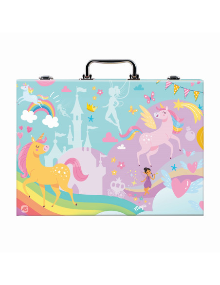 VV-1038-82051,Art Case Set De Desen Deluxe Cu 100 De Accesorii Unicorn
