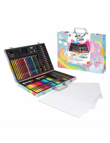 VV-1038-82051,Art Case Set De Desen Deluxe Cu 100 De Accesorii Unicorn