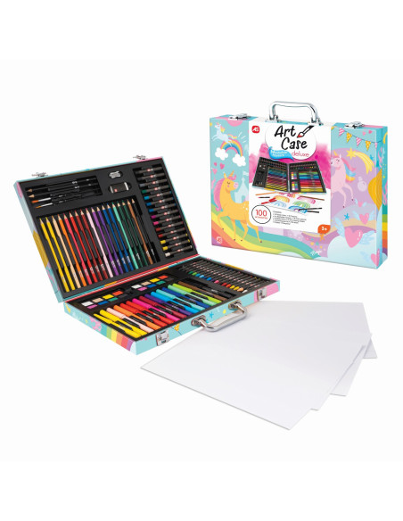 VV-1038-82051,Art Case Set De Desen Deluxe Cu 100 De Accesorii Unicorn