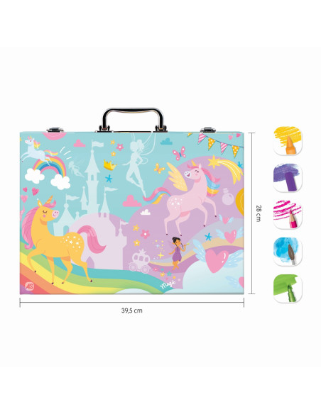 VV-1038-82051,Art Case Set De Desen Deluxe Cu 100 De Accesorii Unicorn
