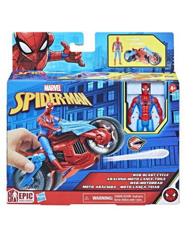 F6899,Spiderman Set Figurina Si Vehicul Web Blast Cycle