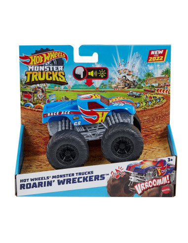 MTHDX60_HDX63,Hot Wheels Monster Truck Roarin Wreckers Race Ace Cu Functii Si Sunete Scara 1:43