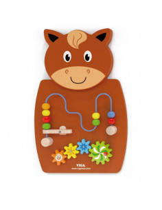 Jucarie de perete cal - Margele pe sine si roti dintate 2