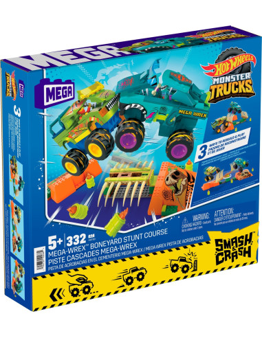 MTHKF89,Hot Wheels Monster Truck Mega Bloks Set Mega Wrex