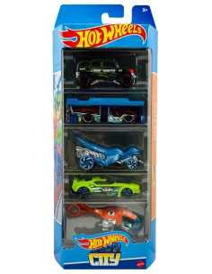 MT1806_HLY76,Set 5 Masini Hot Wheels City
