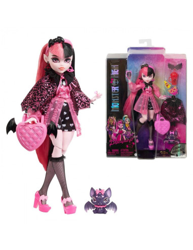 MTHHK51,Monster High Papusa Draculaura Cu Animalut Si Accesorii