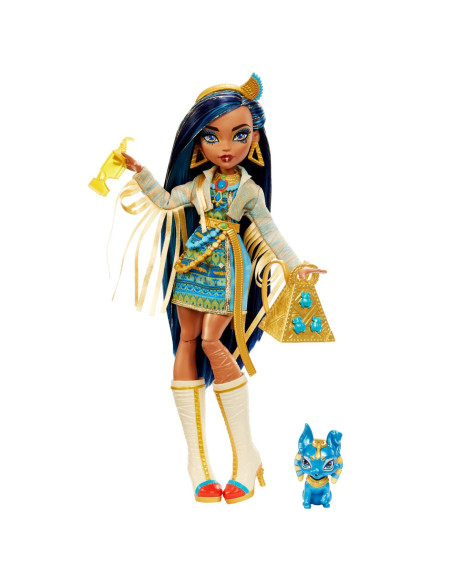 MTHHK54,Monster High Papusa Cleo Denile Cu Animalut Si Accesorii