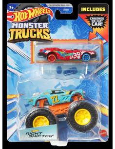 MTGRH81_HKM18,Hot Wheels Monster Truck Si Masinuta Metalica Night Shifter