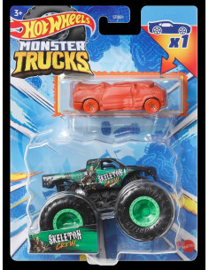 MTGRH81_HKM11,Hot Wheels Monster Truck Si Masinuta Metalica Skeleton Crew