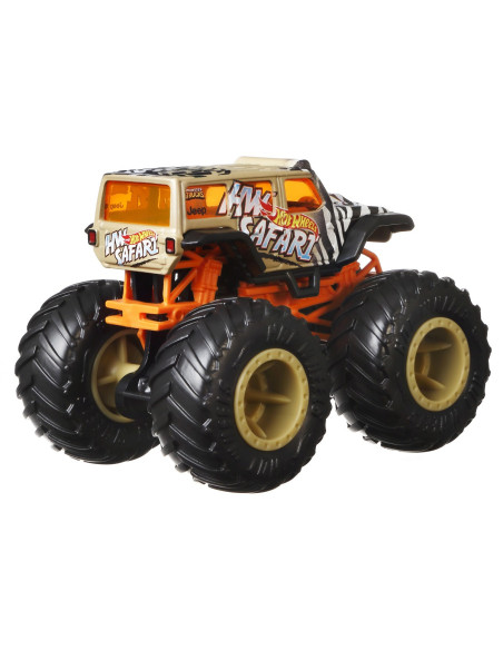 MTFYJ64_HNX26,Hot Wheels Monster Truck Set 2 Masini Scara 1 La 64 Hw Safari Si Wild Streak