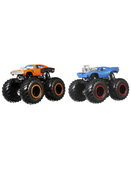 MTFYJ64_HNX30,Hot Wheels Monster Truck Set 2 Masini Scara 1 La 64 Dodger Charger Si Rodger Dodger
