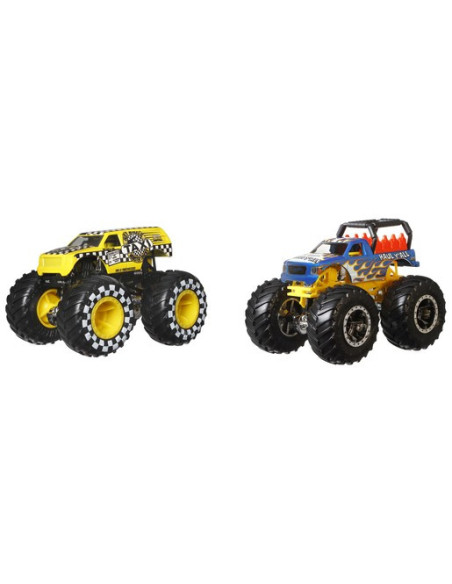 MTFYJ64_HLT67,Hot Wheels Monster Truck Set 2 Masini Scara 1 La 64 Haul Yall Si Taxi