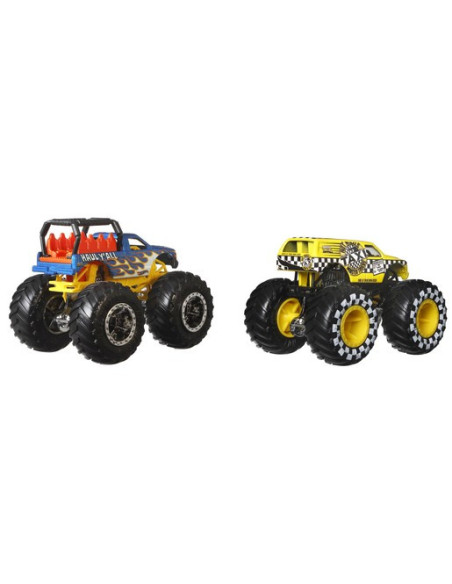 MTFYJ64_HLT67,Hot Wheels Monster Truck Set 2 Masini Scara 1 La 64 Haul Yall Si Taxi