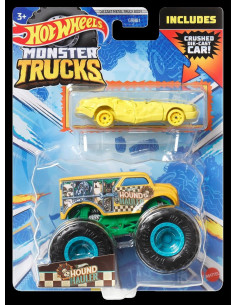 MTGRH81_HKM12,Hot Wheels Monster Truck Si Masinuta Metalica Hound Hauller