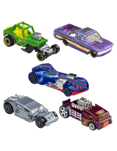 MT1806_HLY79,Set 5 Masini Hot Wheels Exposed Engines