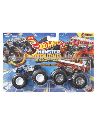 MTFYJ64_HWN56,Hot Wheels Monster Truck Set 2 Masini Scara 1 La 64 Night Shifter