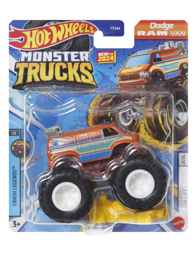 MTFYJ44_HTM24,Hot Wheels Monster Truck Masinuta Dodge Ram Van Scara 1:64