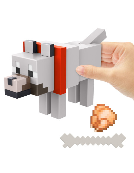 MTGTP08_HTN07,Minecraft Craft A Block Figurina Tamed Wolf 8cm