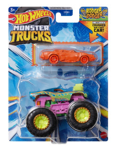 MTGRH81_HWN37,Hot Wheels Monster Truck Si Masinuta Metalica Rodger Dodger