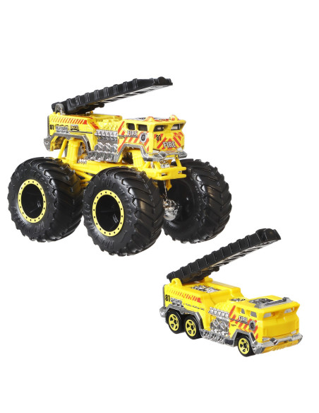 MTGRH81_HWN39,Hot Wheels Monster Truck Si Masinuta Metalica 5 Alarm