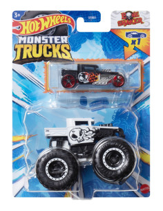 MTGRH81_HWN41,Hot Wheels Monster Truck Si Masinuta Metalica Bone Shaker