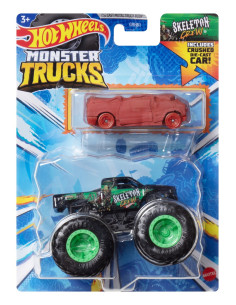 MTGRH81_HWN44,Hot Wheels Monster Truck Si Masinuta Metalica Skeleton Crew