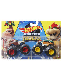 MTFYJ64_HWN69,Hot Wheels Monster Truck Set 2 Masini Scara 1 La 64 Super Mario