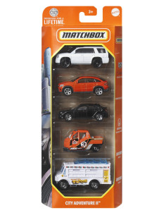 MTC1817_HVT76,Matchbox Set 5 Masinute Metalice Mbx City Adventure Ii Scara 1:64