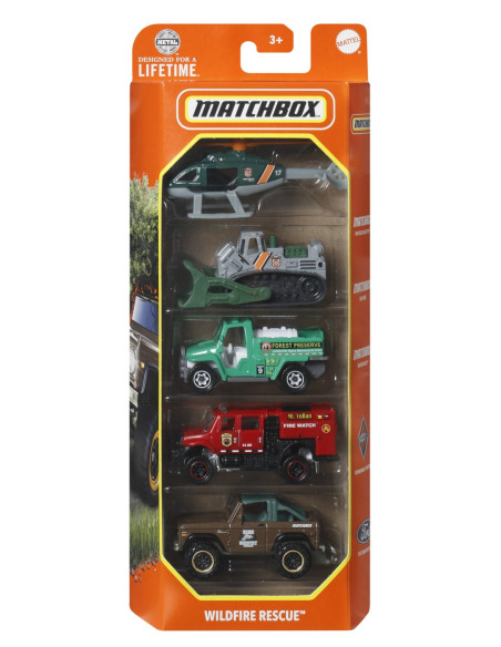 MTC1817_HVT74,Matchbox Set 5 Masinute Metalice Mbx Wildfire Rescue Scara 1:64